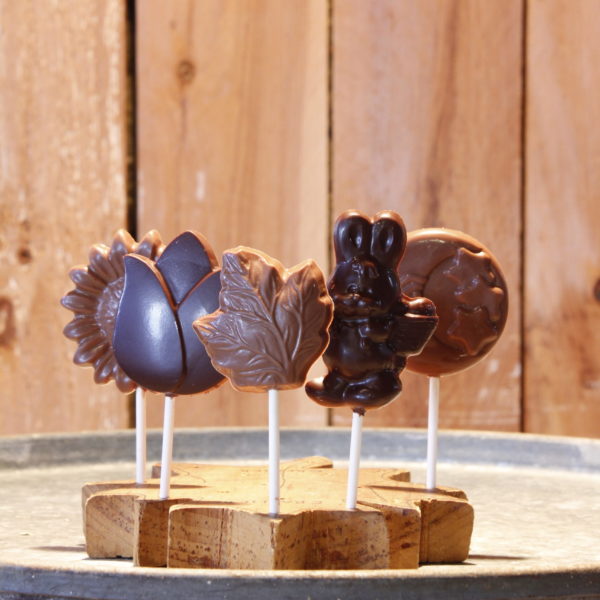 Suçon de chocolat au motif varié